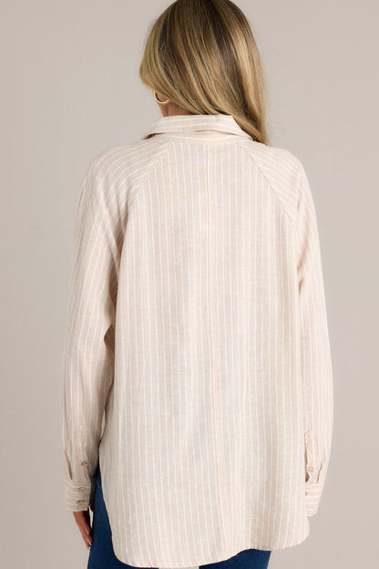 Z Supply The Perfect Linen Putty Stripe Top