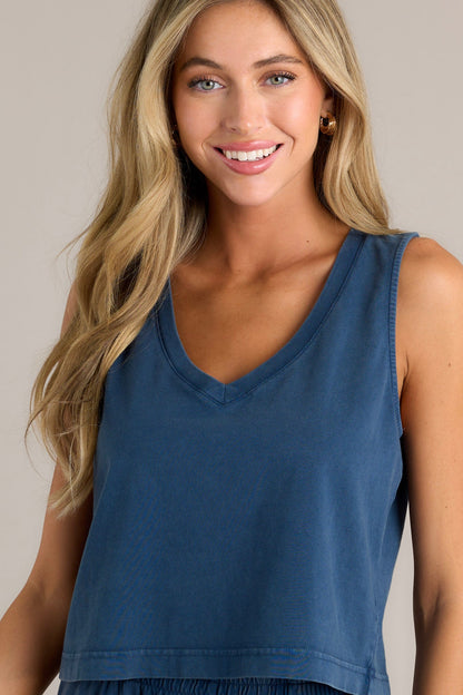 Z Supply Sloane V-Neck Midnight Blue Tank