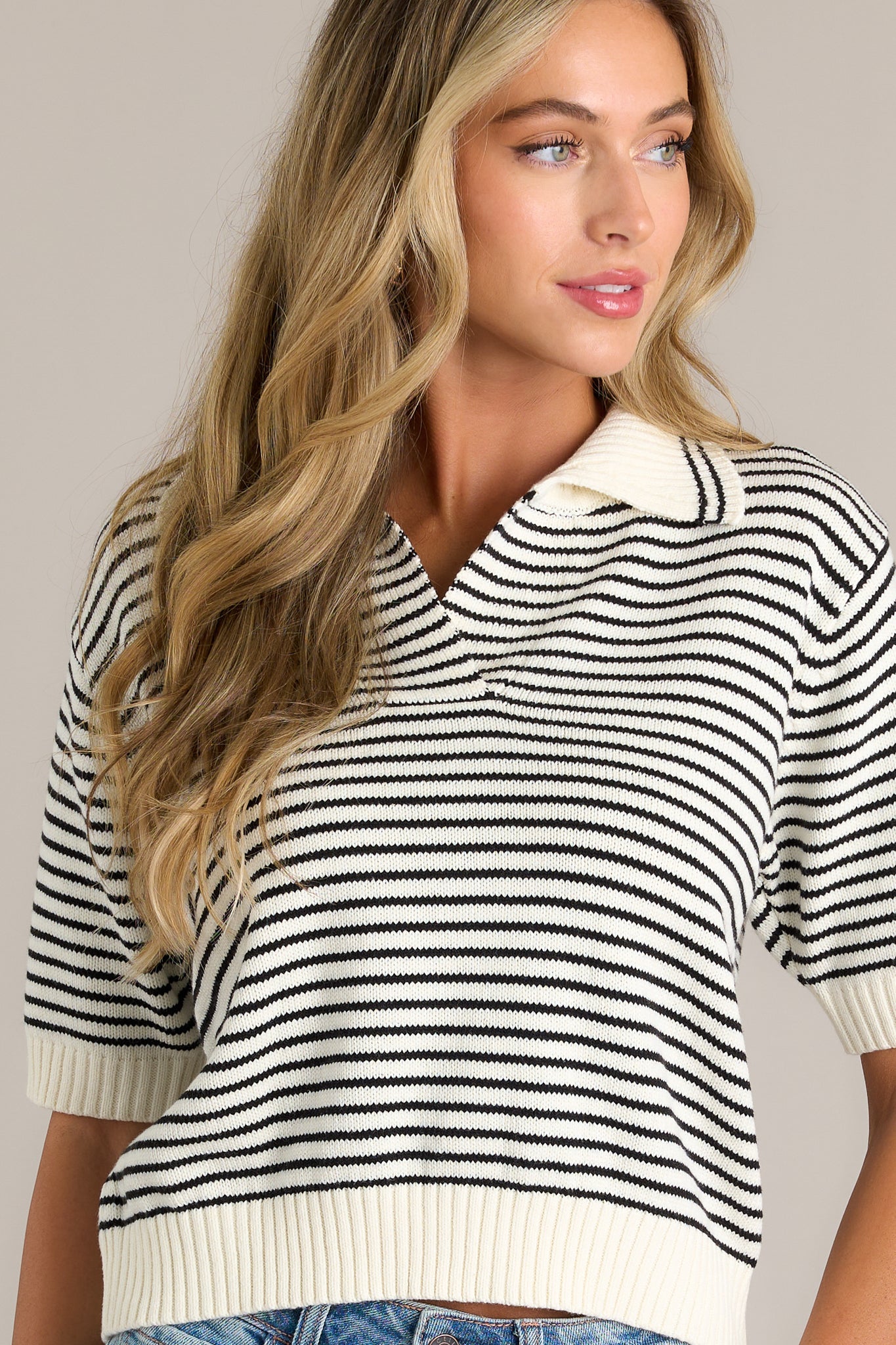 Woodland Trails Ivory Stripe Sweater Top