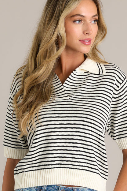 Woodland Trails Ivory Stripe Sweater Top