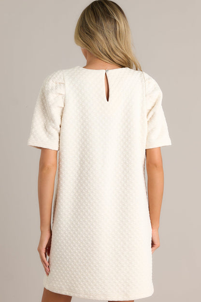 Chic Simplicity Ivory Short Sleeve Mini Dress
