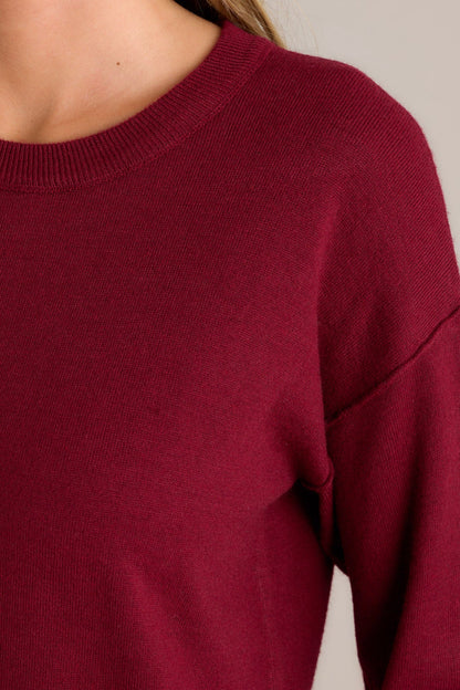 Bonfire Weekends Burgundy Sweater