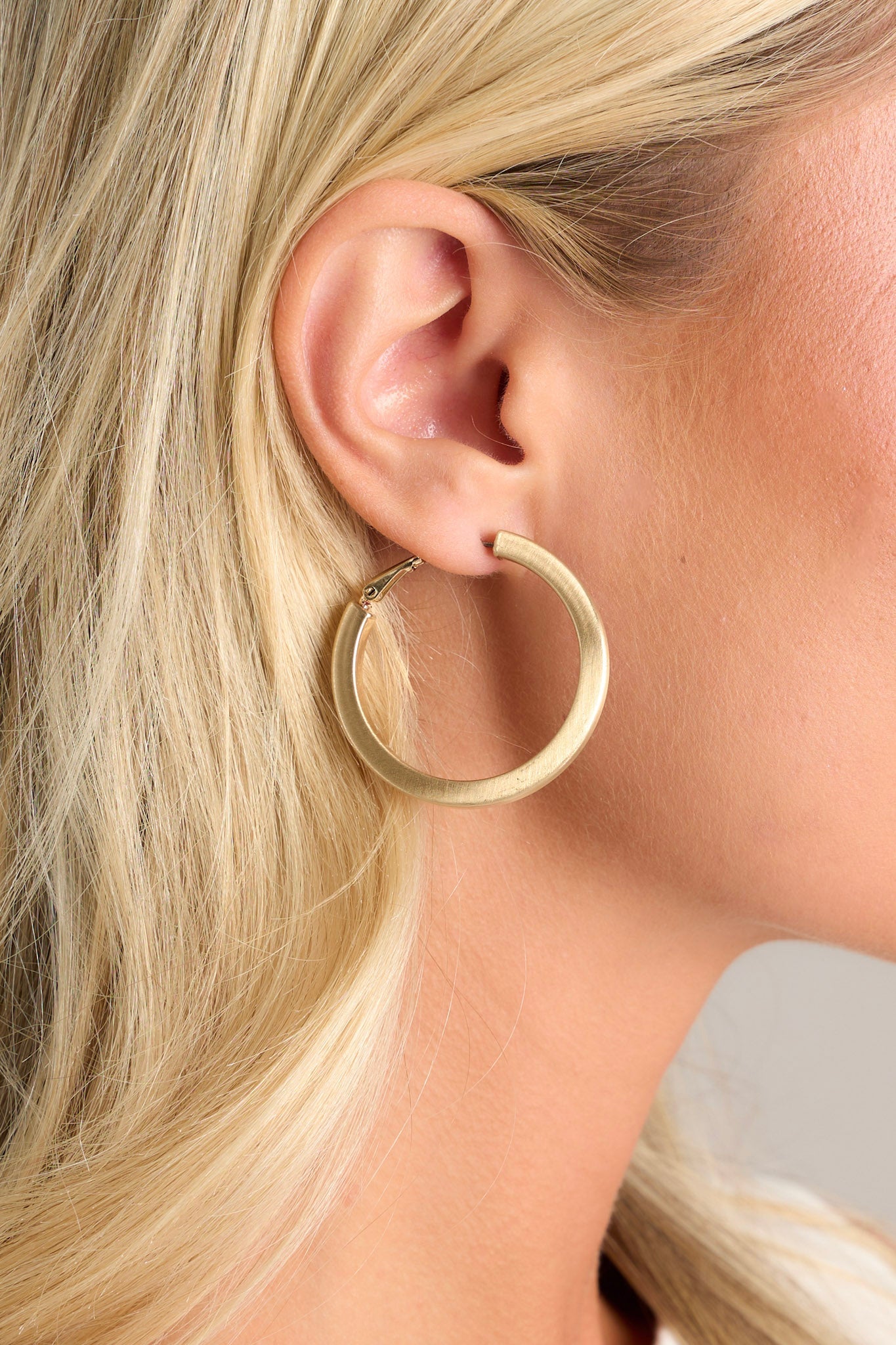 Fly Away With Me Matte Gold Hoop Earrings
