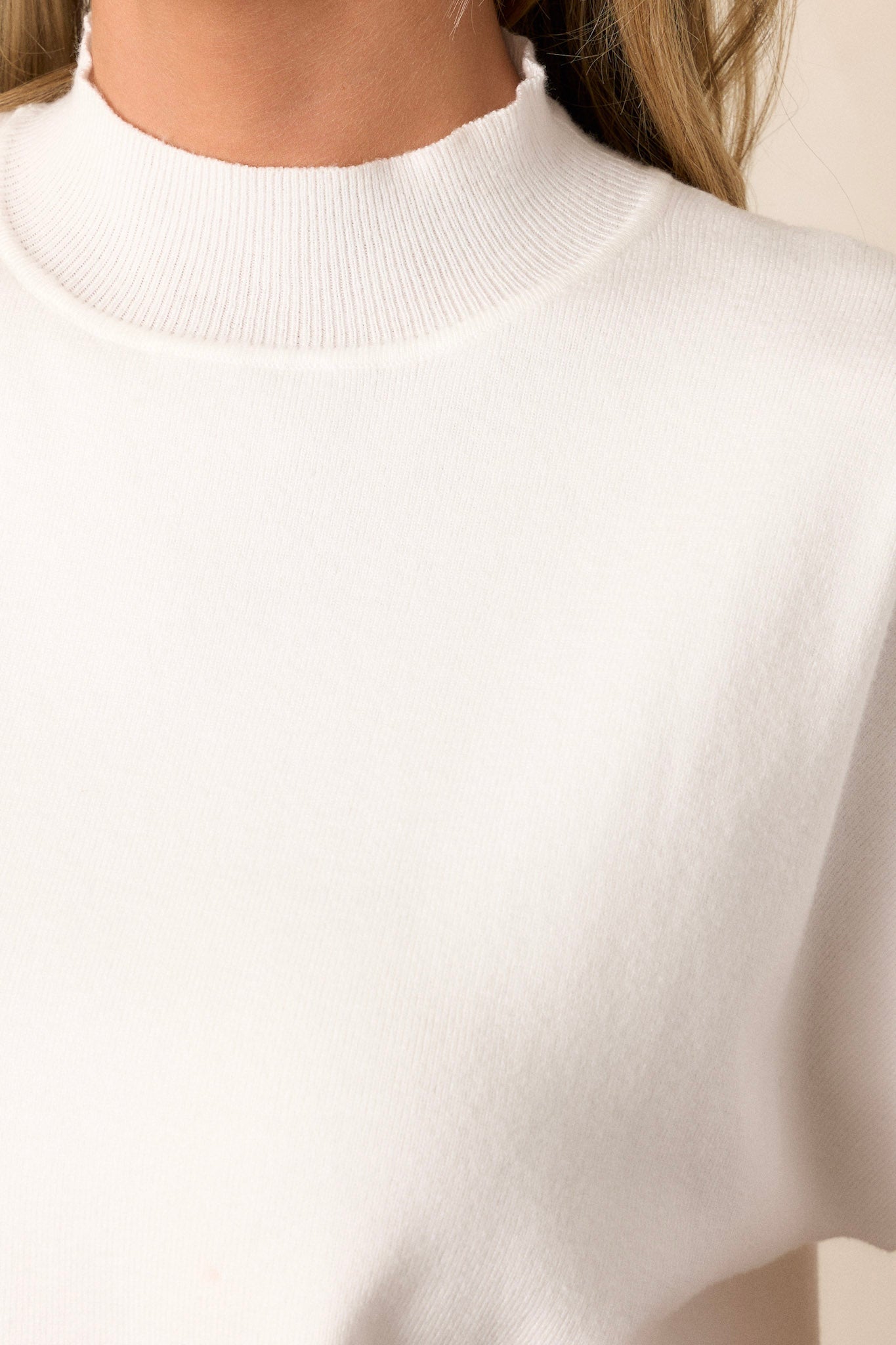 Hold Your Gaze Ivory Short Sleeve Sweater Top