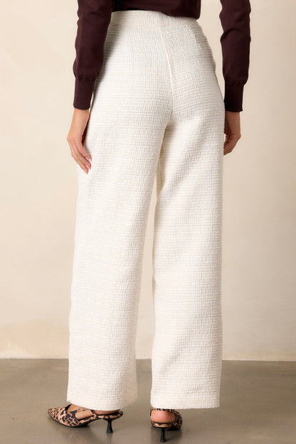 Glass Half Full Ivory Tweed Pants