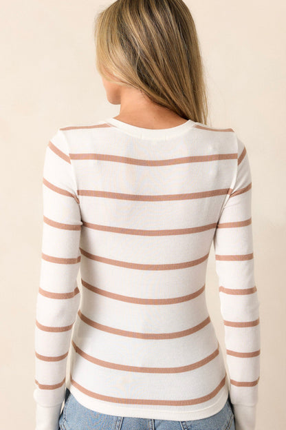 Z Supply Scarlett Rib Seasalt Stripe Henley Top