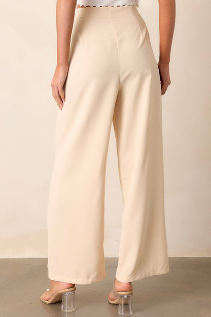 Windy Night Beige Wide Leg Pants