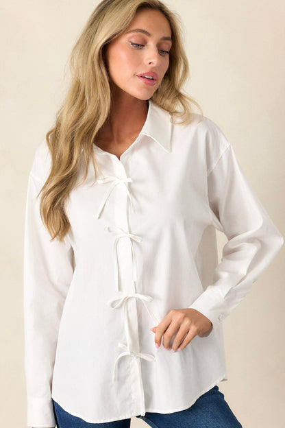 All In The Details 100% Cotton Button Front Top