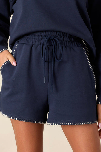 Into The Stars Navy Stitch Shorts