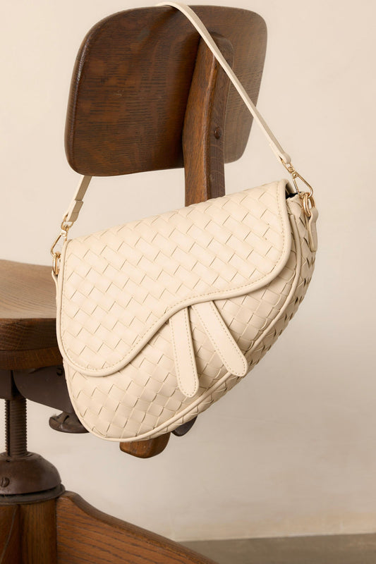 Around City Streets Woven Ivory Saddlebag