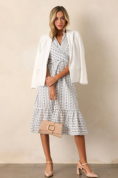 Girl On The Go Ivory Midi Shirt Dress