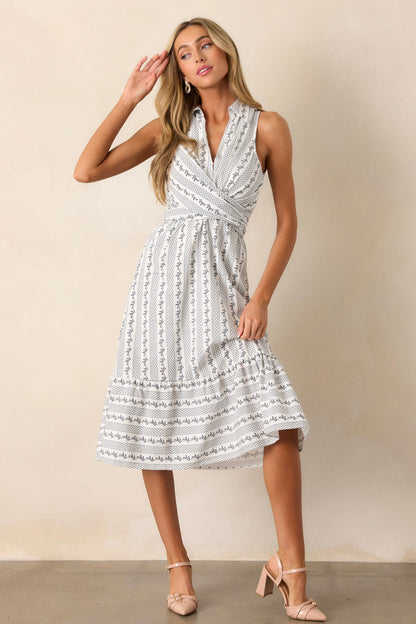 Girl On The Go Ivory Midi Shirt Dress