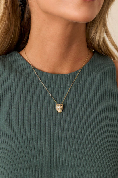 Here & Now Gold Pavè Panther Necklace