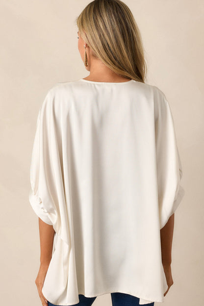 Fun And Flirty Ivory Dolman Sleeve Top
