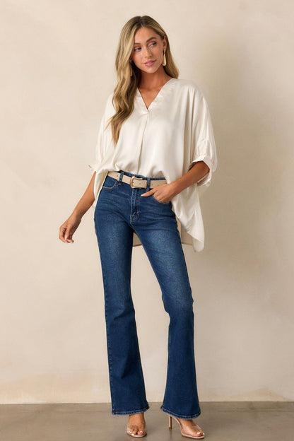 Fun And Flirty Ivory Dolman Sleeve Top