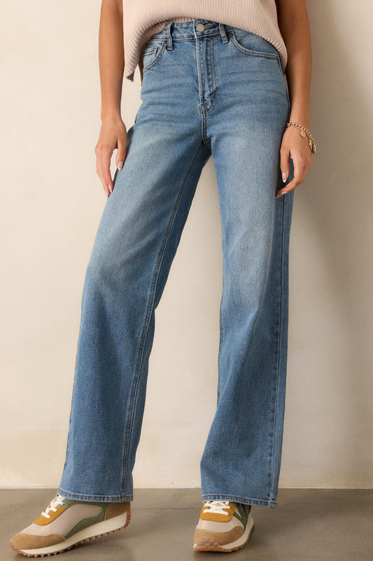 Day Dreaming Medium Wash Wide Leg Jeans