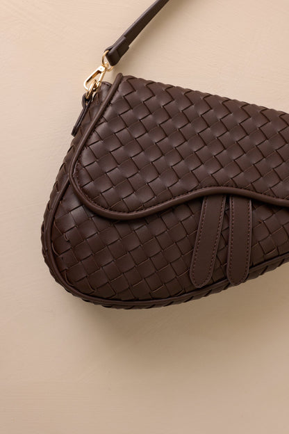 Around City Streets Woven Brown Saddlebag
