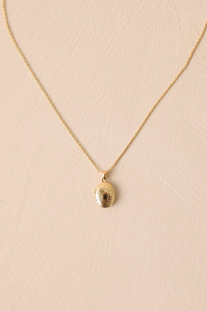 You're My Muse Gold Locket Necklace