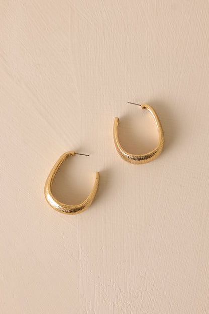 Cascading Waters Gold Square Hoops