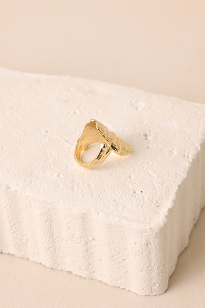 Feathered Thoughts Gold Textured Ring