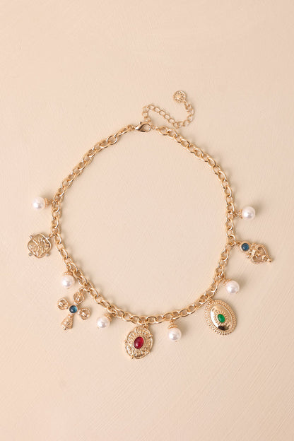 Always With You Gold Multi Charm Necklace