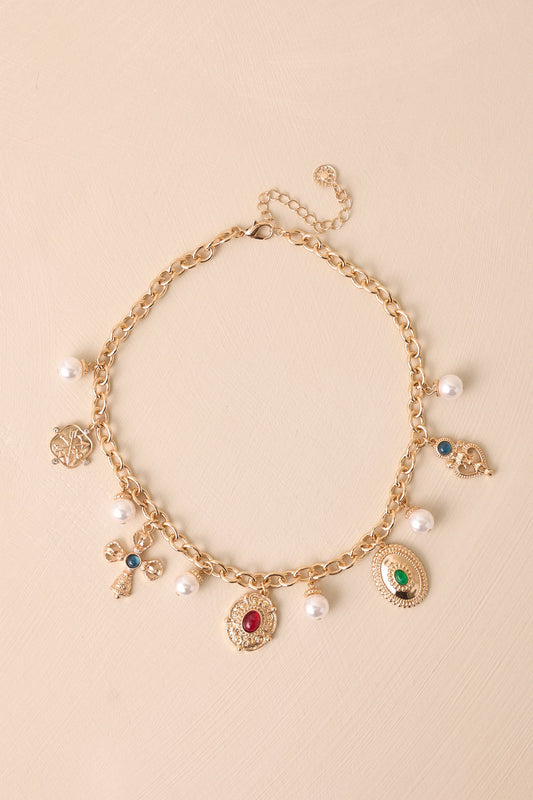 Always With You Gold Multi Charm Necklace