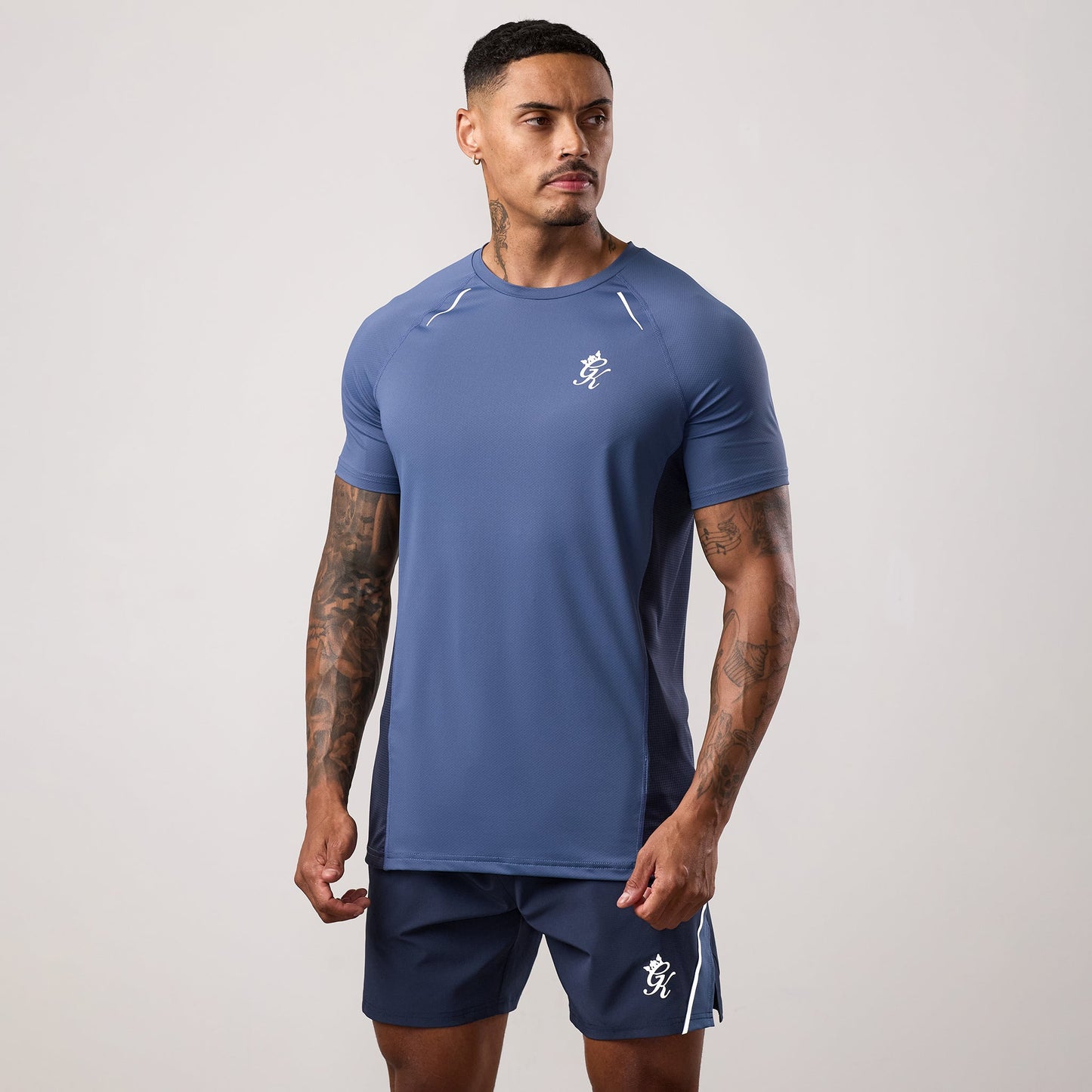 Gym King Flex 2.0 Tee - Dark Denim/Faded Indigo