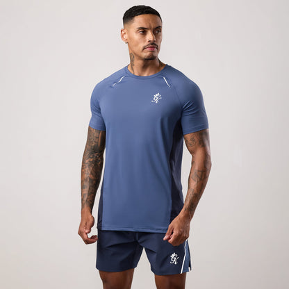 Gym King Flex 2.0 Tee - Dark Denim/Faded Indigo