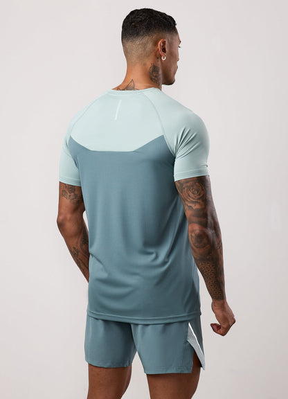 Gym King Flex 2.0 Tee - Silver Blue/Petrol Blue