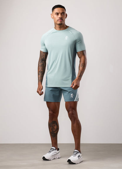 Gym King Flex 2.0 Tee - Silver Blue/Petrol Blue