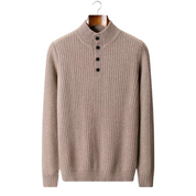 NOBA WOOL RIBBED HENLEY SWEATER