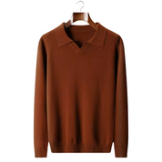 NOBA WOOL RIBBED BUTTONLESS POLO