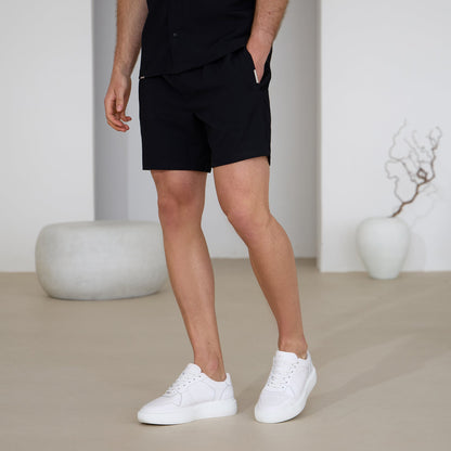Gym King Signature Woven Texture Short - Black