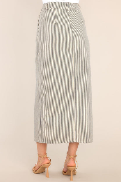 Change It Up Natural & Navy Stripe Maxi Skirt