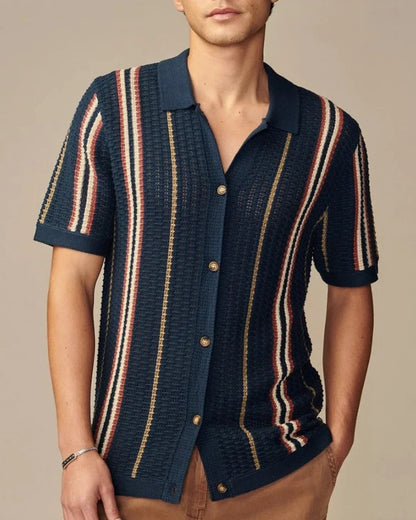Men's Casual Striped Viscose Shirt - Léandre Shirt