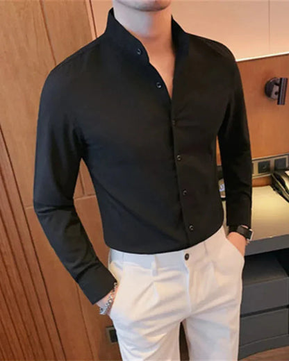Elegant Men's Shirt in Smooth and Soft Material, Suit Style - Tiago Shirt