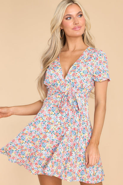 In Love With You Ivory Multi Print Floral Dress