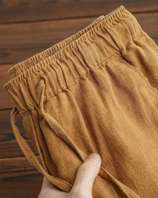 Men's Straight Linen &amp; Cotton Trousers Old Money Style - Clément Trousers