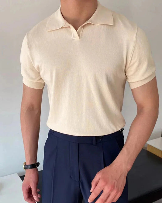 Men's Polo Shirt in Breathable Cotton and Handwoven - Ethan Polo