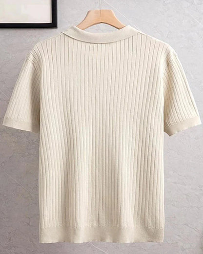 Men's Breathable Short Sleeve Polo Shirt Old Money Style - Polo Louis