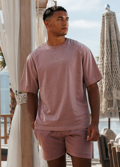 Gym King Purpose Washed Tee - Dusky Mauve